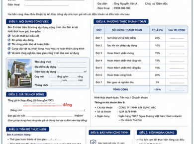 Hợp Đồng Xây Nhà Trọn Gói