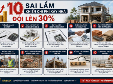 Mười Sai Lầm Khiến Chi Phí Xây Nhà Đội Lên 30%