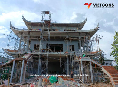 Thi công xây dựng chùa Viên Quang